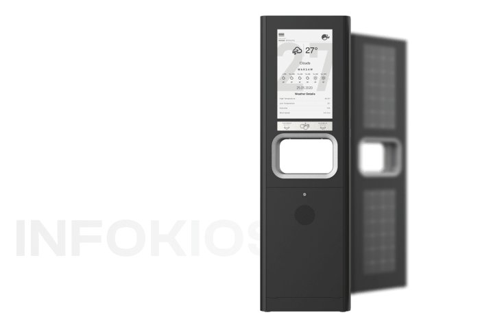Infokiosk with dispenser