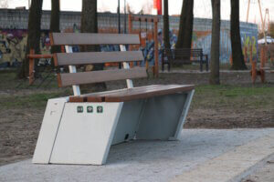 Smart solar bench with WiFi