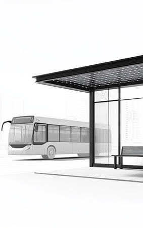 Solar-powered bus shelter design by SEEDiA in DXF format