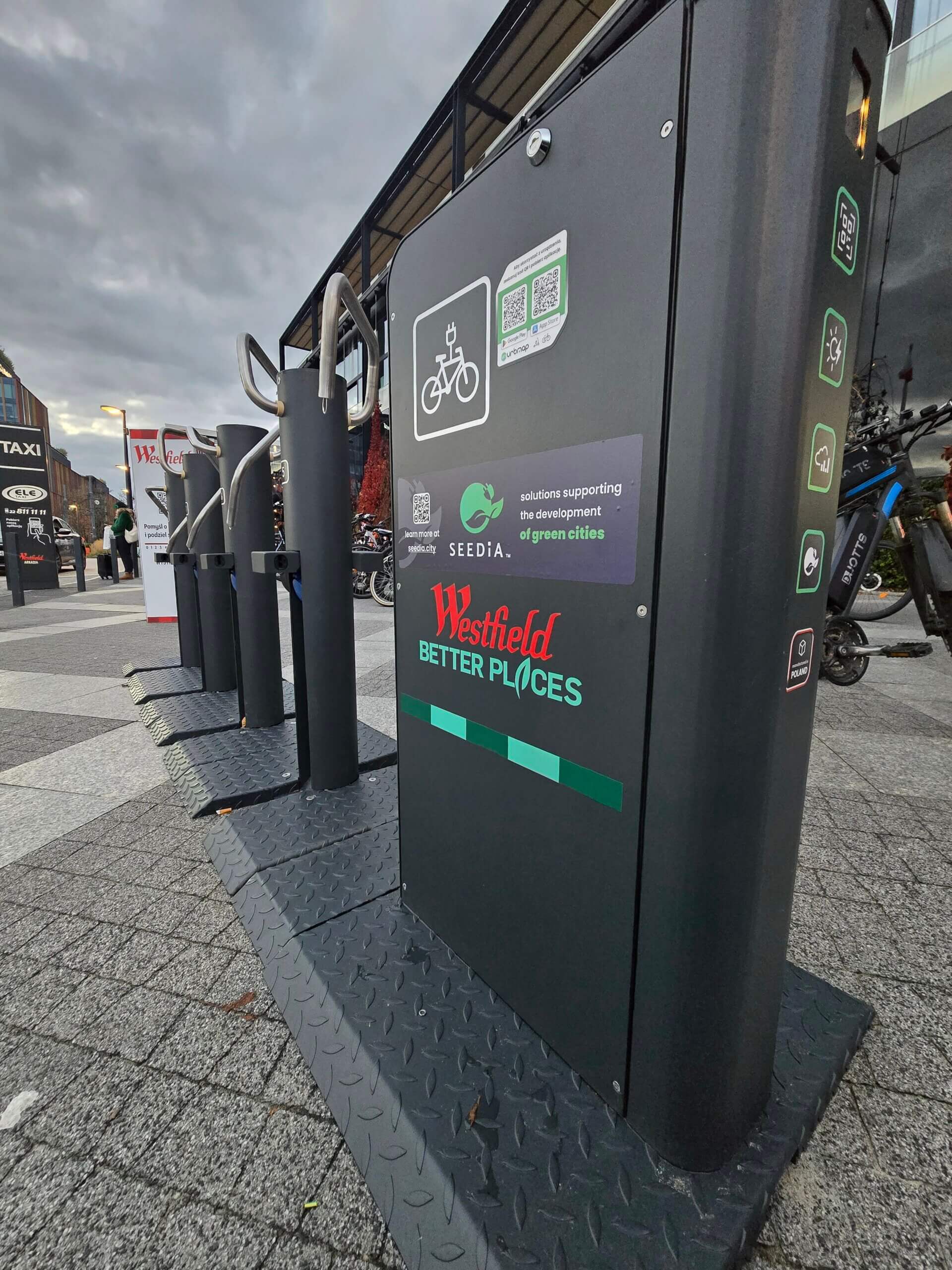 SEEDiA J-Charge micromobility station in Westfield Arkadia